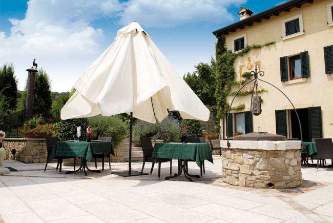 Зонт профессиональный телескопический 3х4 м Leonardo Telescopic антрацит, слоновая кость 3000х4000 мм