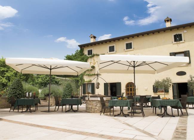 Зонт профессиональный телескопический 3х4 м Leonardo Telescopic антрацит, слоновая кость 3000х4000 мм