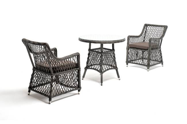 "Эспрессо - 80 L" обеденная группа плетеная, цвет графит