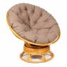 Кресло-качалка PAPASAN/ПАПАСАН w 23/01 B /с подушкой/ 115х78х104 см, Honey (мед), экошерсть Коричневый, 1811-5 Honey (мед)