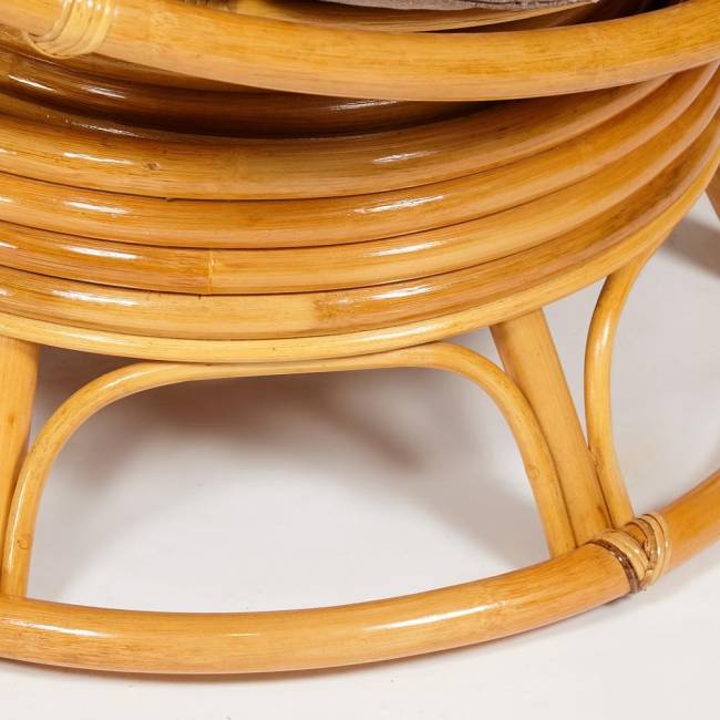 Кресло-качалка PAPASAN/ПАПАСАН w 23/01 B /с подушкой/ 115х78х104 см, Honey (мед), экошерсть Коричневый, 1811-5 Honey (мед)