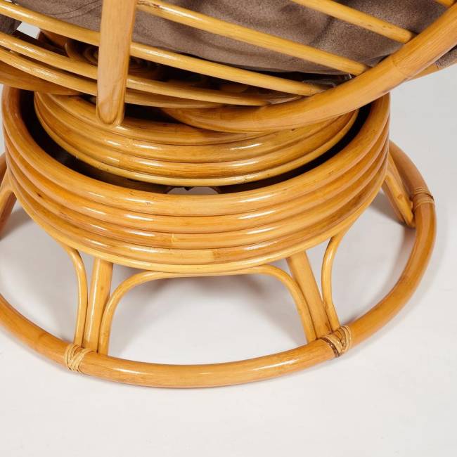 Кресло-качалка PAPASAN/ПАПАСАН w 23/01 B /с подушкой/ 115х78х104 см, Honey (мед), экошерсть Коричневый, 1811-5 Honey (мед)