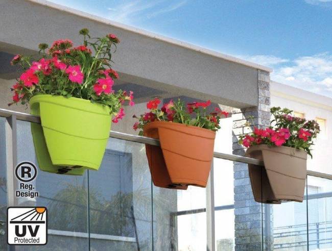 Горшок-цветочница LILAC для перил, коричневый Горшок-цветочница LILAC для перил, коричневый