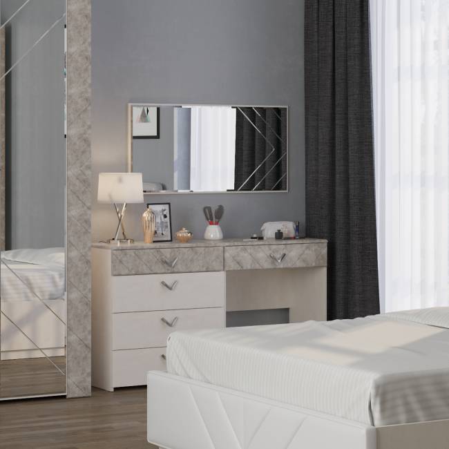 Стол туалетный Амели Моби 12.48 цвет шёлковый камень/бетон чикаго беж