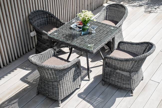 "Равенна" плетеное кресло из искусственного ротанга, цвет графит