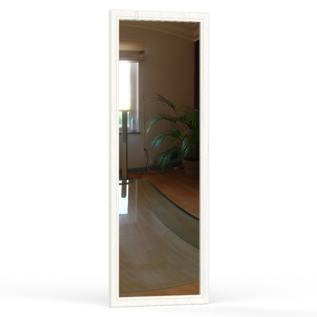 Пуф с высоким зеркалом Ливерпуль цвет ясень ваниль/белый/эко-кожа гранд белый