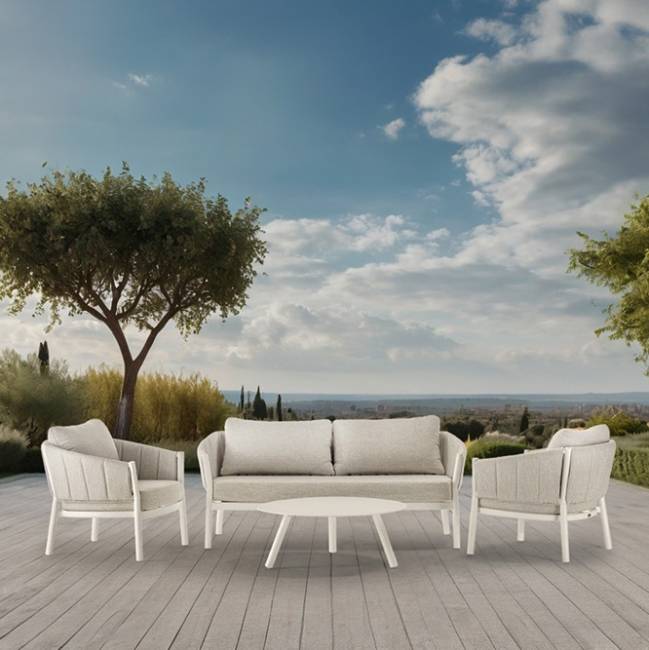 Комплект мягкой мебели Grid белый, светло-серый Комплект мягкой мебели Grid белый, светло-серый