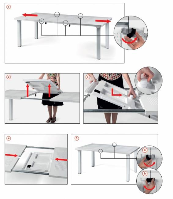Стол пластиковый раздвижной Levante антрацит 1600-2200х740х1000 мм