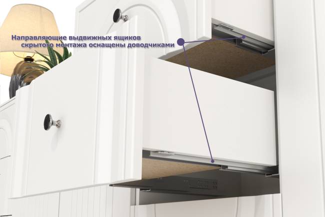 Два комода для аппаратуры с полками и пенал со стеклом Валенсия цвет белый шагрень