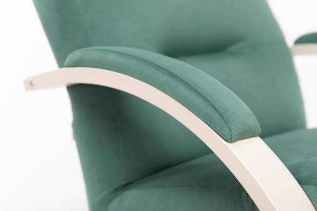 Кресло-качалка Leset Милано Слоновая кость V43 зелёный