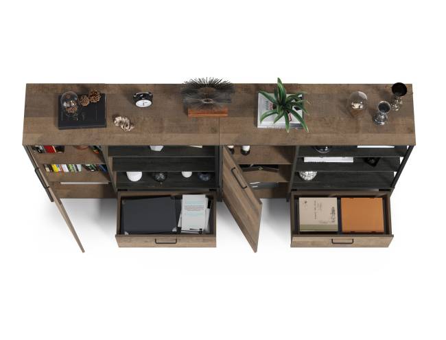 Два комода с дверкой и ящиком Трувор цвет дуб гранж песочный/интра