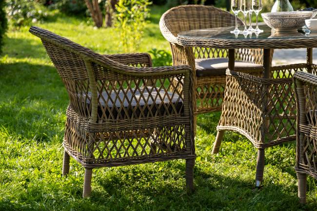 "Дольче" обеденная группа из искусственного ротанга, цвет соломенный "Дольче" обеденная группа из искусственного ротанга, цвет соломенный