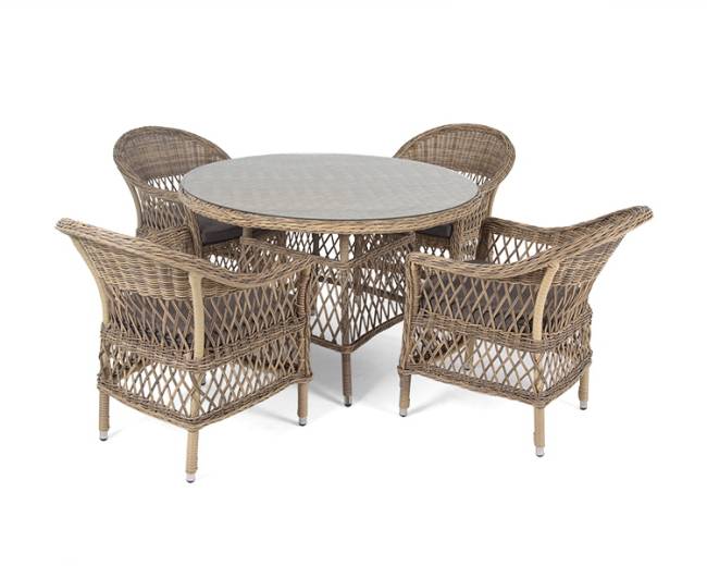 "Дольче" обеденная группа из искусственного ротанга, цвет соломенный "Дольче" обеденная группа из искусственного ротанга, цвет соломенный