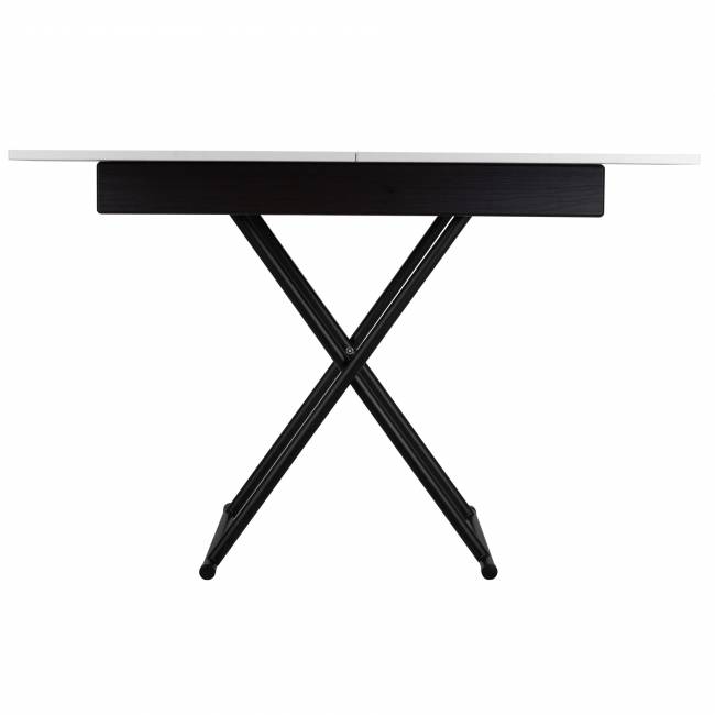 Стол-трансформер Лерон белый/черный