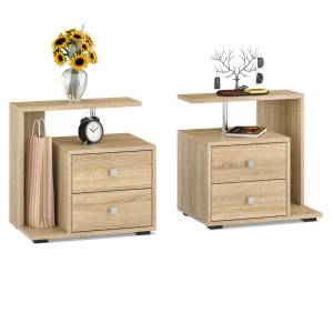 Комплект прикроватных тумб Камелия (левая + правая) цвет дуб сонома
