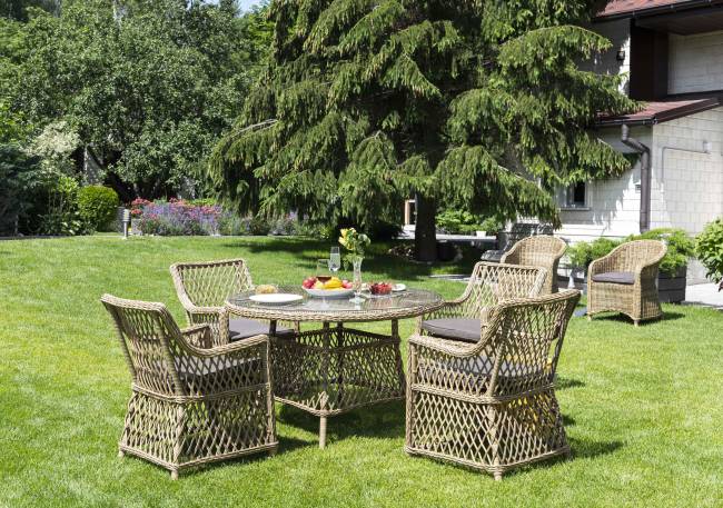 "Доппио" обеденная группа плетеная, цвет соломенный "Доппио" обеденная группа плетеная, цвет соломенный