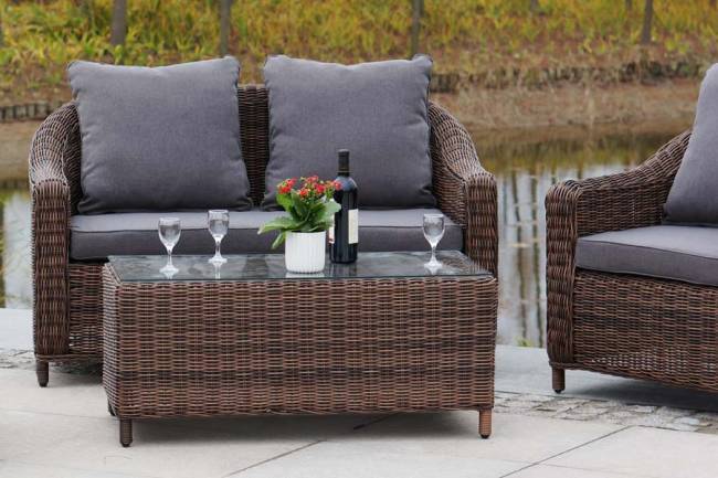 "Кон Панна" лаунж-зона из искусственного ротанга, цвет коричневый "Кон Панна" лаунж-зона из искусственного ротанга, цвет коричневый