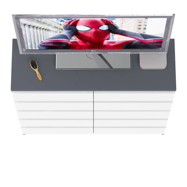 Комод высокий на десять выдвижных ящиков Мори МК1200.10 цвет графит/белый Комод высокий на десять выдвижных ящиков Мори МК1200.10 цвет графит/белый