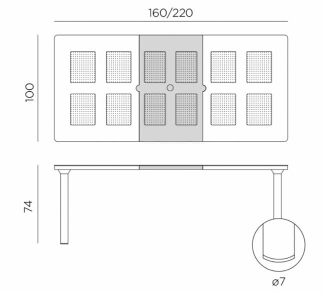 Стол пластиковый раздвижной Libeccio белый 1600-2200х740х1000 мм Стол пластиковый раздвижной Libeccio белый 1600-2200х740х1000 мм