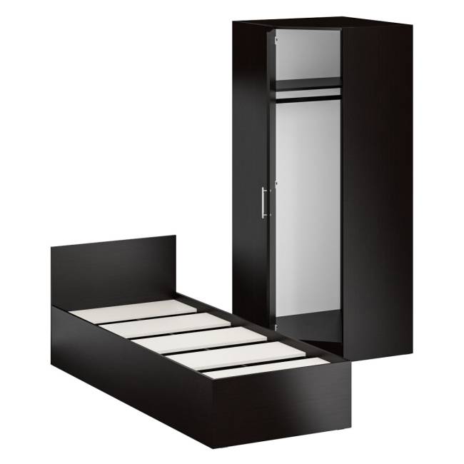 Кровать односпальная 800 с угловым шкафом Стандарт цвет венге Кровать односпальная 800 с угловым шкафом Стандарт цвет венге