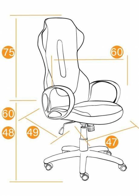 Кресло офисное «Alien» (Искусств. коричневая кожа + искусств. голубая кожа)