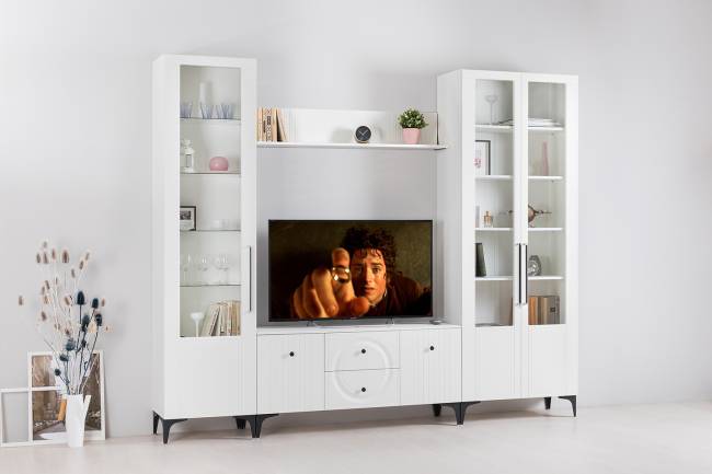 Шкаф Валенсия 13.217 цвет белый шагрень