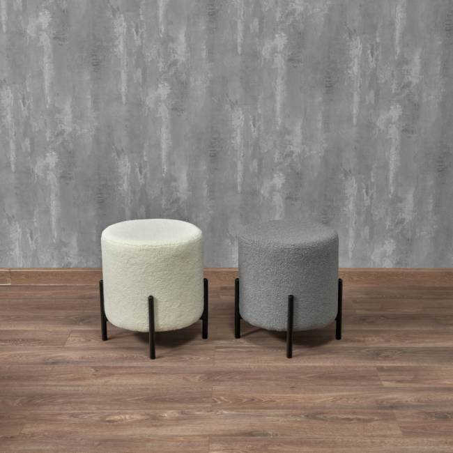 Стул-пуф Otis светло-серый, искусственный мех Стул-пуф Otis светло-серый, искусственный мех