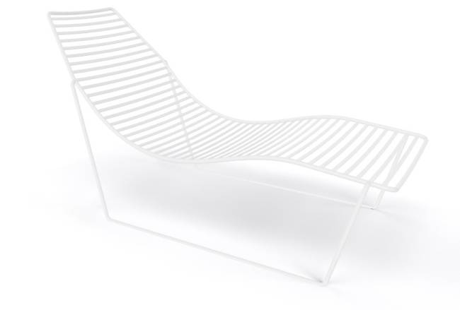 Шезлонг-лежак металлический Link Lounge белый 1530х710х820 мм