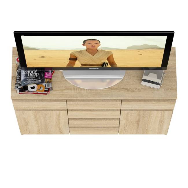 Комод с ящиками и дверками Мори МК1200.4 цвет дуб сонома