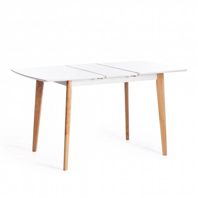 Тол обеденный раскладной Claire дерево гевея, МДФ, White (Белый) / Natural (натуральный)