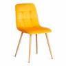 Стул CHILLY (mod. 7094-1) вельвет/металл, 44,5х52,5х86 см, yellow (желтый) HLR41 / натуральный (Комплект из 4 шт.)