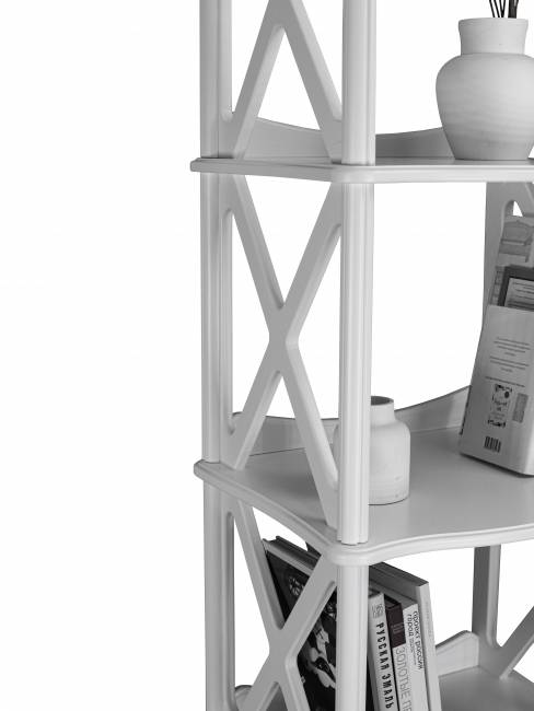 Этажерка-стеллаж Джульетта 4 уровня, молочный дуб Л