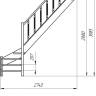 Деревянная межэтажная лестница ЛЕС-07 2880-3085 проем 2740-830, Сосна