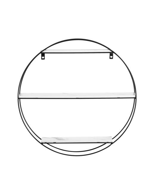 Полка Luna черная белый мрамор