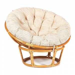 Кресло PAPASAN/ПАПАСАН 23/01 W  /с подушкой/ диаметр подушки 129 см, 115х101х104 см, Honey (мед), ткань Старт Honey (мед)