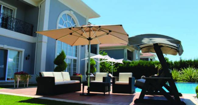 Зонт профессиональный 3х3 м Lux Telescopic Manuel бежевый 3000х3000 мм