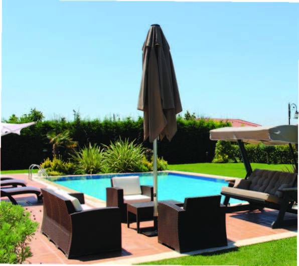 Зонт профессиональный 3х3 м Lux Telescopic Manuel бежевый 3000х3000 мм