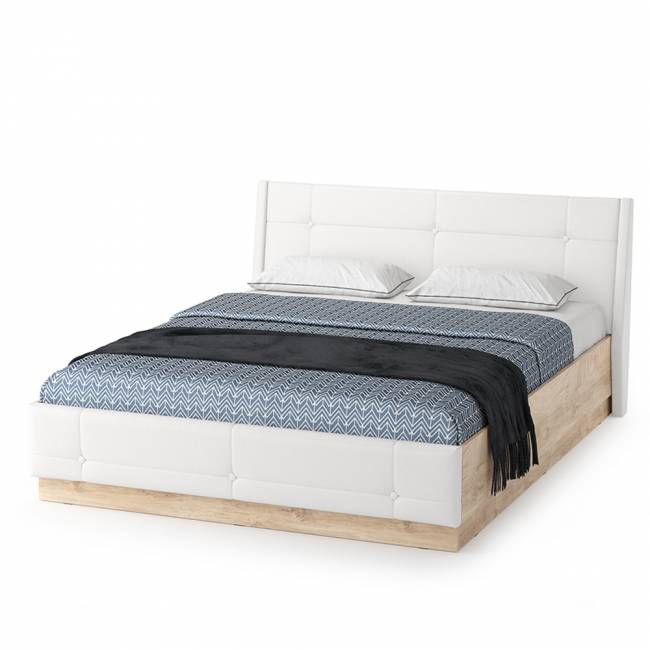 Комплект мебели Муссон № 19 в Вашу спальню цвет белый/чёрный/дуб эндгрейн элегантный/кожзам белый Комплект мебели Муссон № 19 в Вашу спальню цвет белый/чёрный/дуб эндгрейн элегантный/кожзам белый