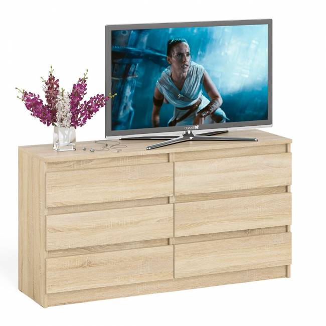 Комод на шесть ящиков Мори МК1380.6 цвет дуб сонома Комод на шесть ящиков Мори МК1380.6 цвет дуб сонома