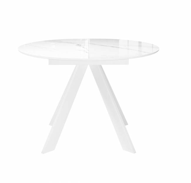 Стол DikLine SFC100 d1000 стекло Оптивайт Белый мрамор/подстолье белое