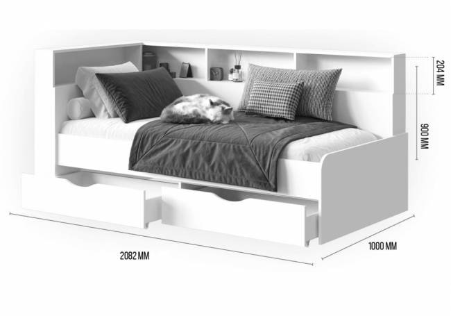 Кровать Кровать Амер 190х80 анкор светлый