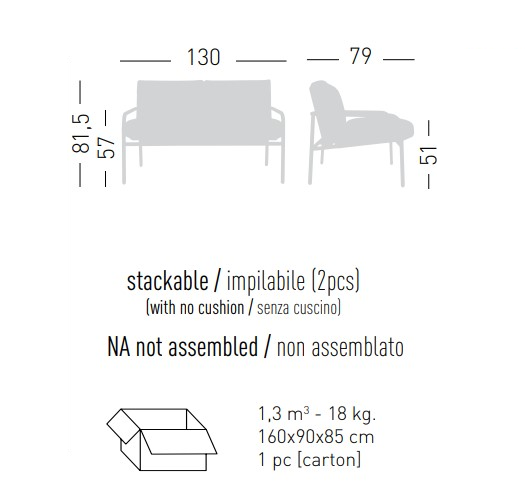 Диван двухместный Pilar Sofa 1300х790х815 мм