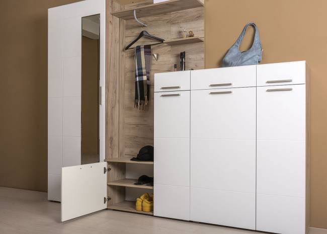 Комод Лайн 13.121 цвет дуб крафт серый/фасады МДФ белый глянец Комод Лайн 13.121 цвет дуб крафт серый/фасады МДФ белый глянец