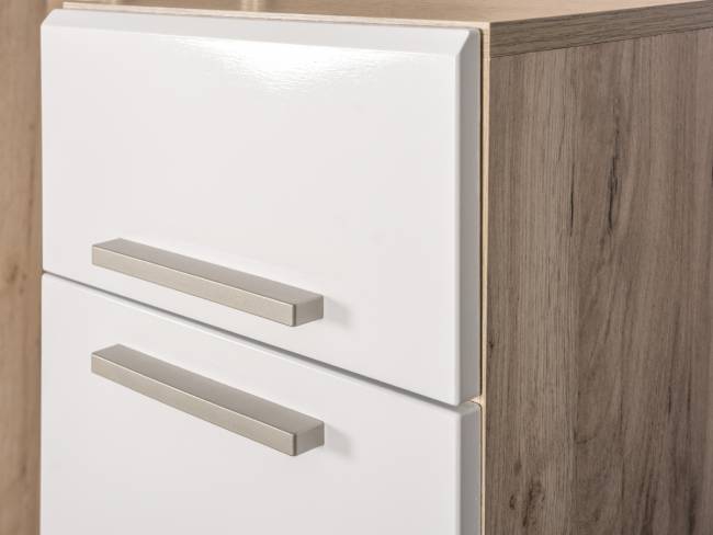 Комод Лайн 13.121 цвет дуб крафт серый/фасады МДФ белый глянец Комод Лайн 13.121 цвет дуб крафт серый/фасады МДФ белый глянец