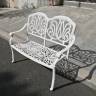 Белая скамейка Valencia 2 из литого алюминия