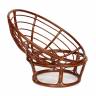 Кресло PAPASAN/ПАПАСАН 23/01 W  /с подушкой/ диаметр подушки 122 см, 115х101х104 см, Pecan (орех), ткань Оранжевый, С 23 Pecan (орех)