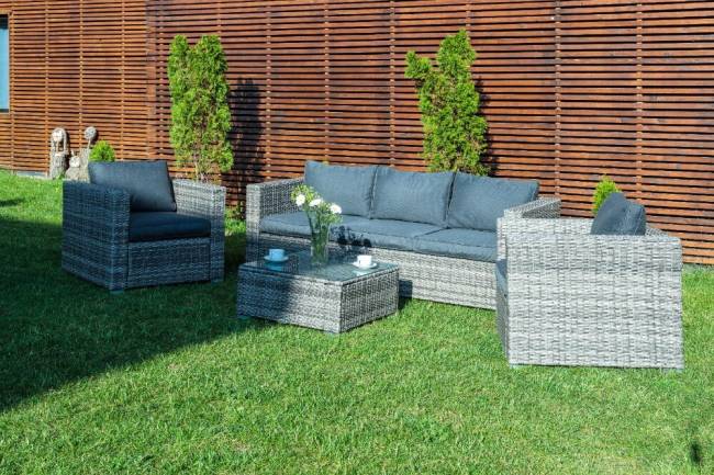 Лаунж-зона KARL с трёхместным диваном (серая)