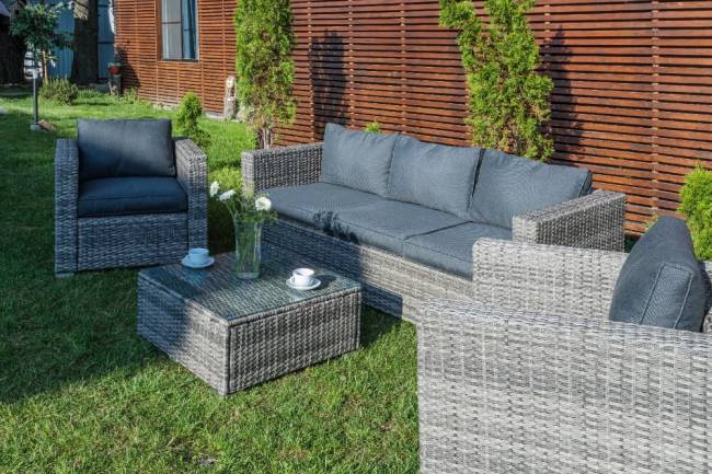 Лаунж-зона KARL с трёхместным диваном (серая)