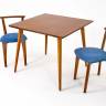 Стол Монте М 100 орех со стульями Франк орех рогожка синий Стол Монте М 100 орех со стульями Франк орех рогожка синий